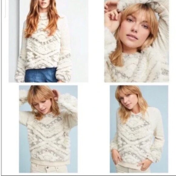Anthropologie Amadi Calista Faux‎ Fur Sweater Small - Picture 4 of 13